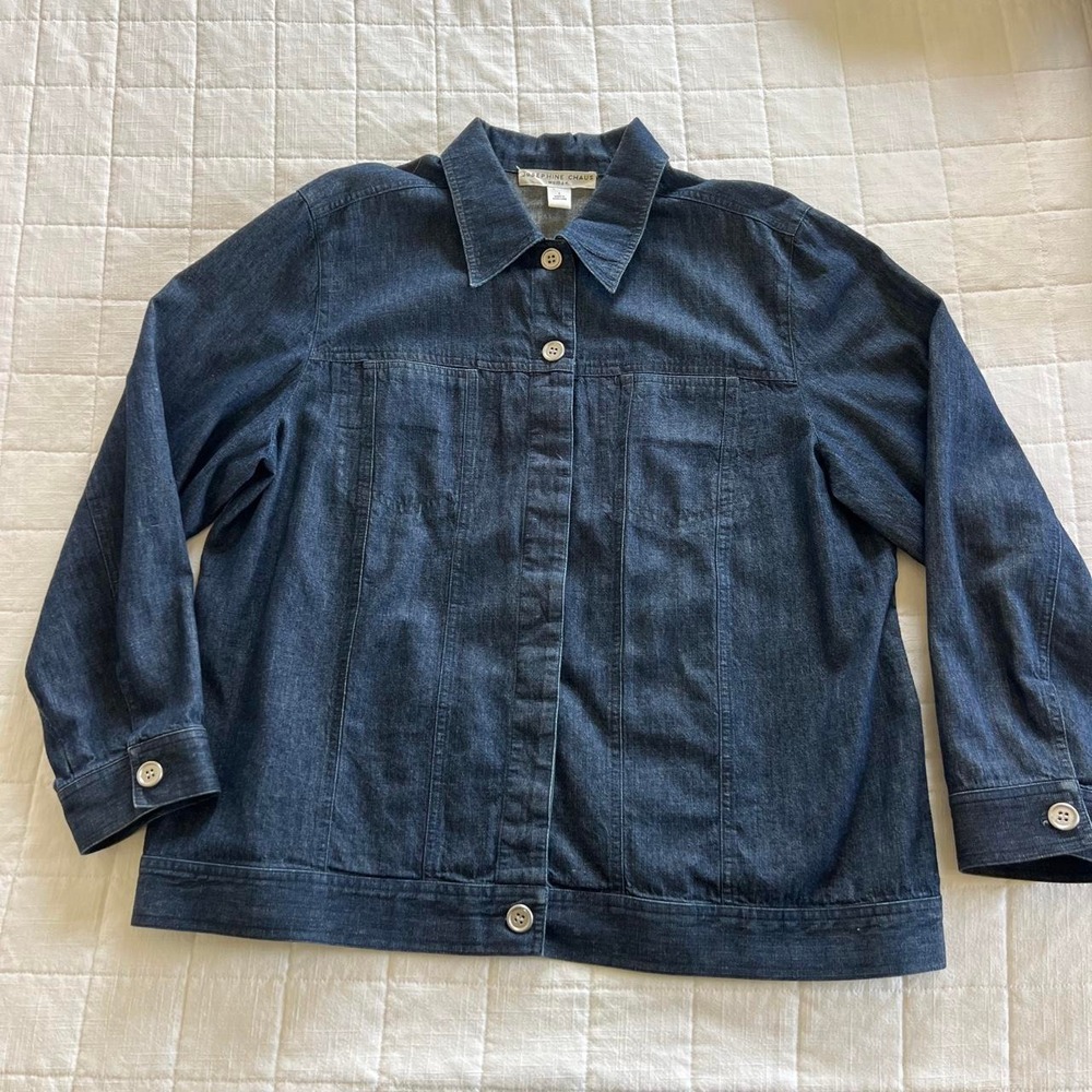 Womens Josephine Chaus Navy Denim Jacket | Classic Blue Jean Jacket | Casual